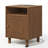 15.7” Width Brown Nightstand with Charging Station & Storage, Solid Wood Legs