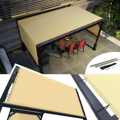 Housse de remplacement pour auvent Pergola imperméable Amgo Customize, blocage UV à 95%, avec tiges lestées en acier inoxydable