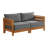 Caalin 102"W Wood Patio Outdoor L-Shaped Sectional With Deep Weather Stain Fade Resistant Cushions-1667405036-1667405033-1667404820
