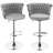 Grey Bar Chair (2-Pack): Woven Design Backrest, Adjustable Height, 360 Degree Rotation, Stable Footrest, Circular Metal Base-117306306