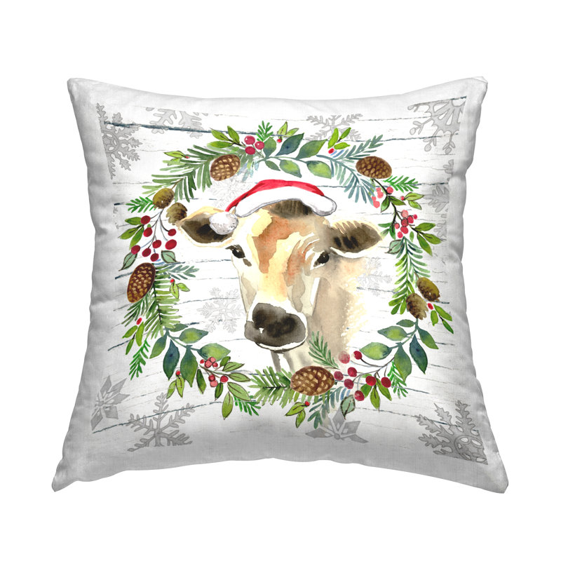 Coussin Winter Farmhouse Cow