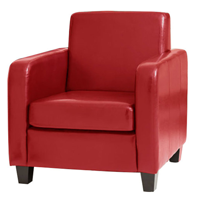 Windley Faux Leather Armchair, Red