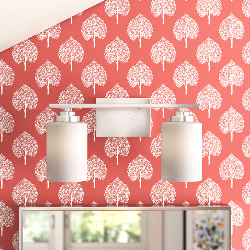 Luminaire à 2 lumières à intensité variable pour meuble-lavabo Hester, Nickel satiné