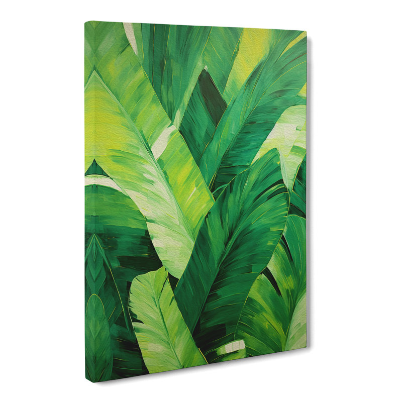Palm Leaf Gestural No.2 - Wrapped Canvas, 60cm H x 40cm W x 3cm D