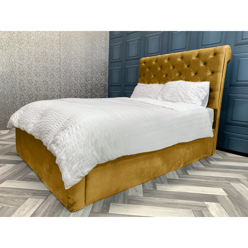 Ozment Upholstered Bed, Single (3'), Mustard