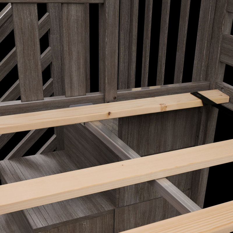  Lit mezzanine simple bas avec escalier Kittitas Kids, Argile