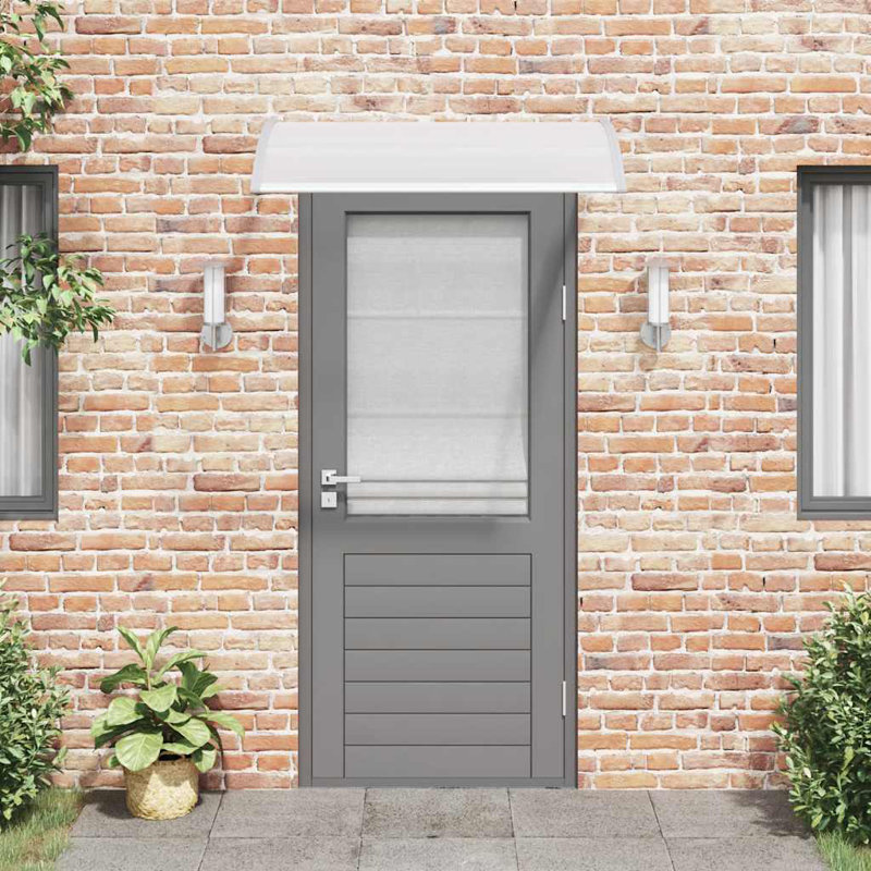 Aghan vidaXL Door Canopy, Outdoor Awning for Porch & Patio, Polycarbonate Cover, 0.2" H x 47" W x 39" D, Black/Transparent