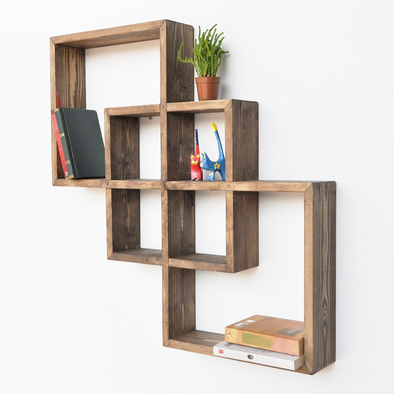 Sanni 5 Piece Solid Wood Floating Shelf with Adjustable Shelves