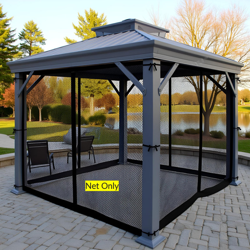 Moustiquaire de remplacement Universal APEX GARDEN pour pavillon de jardin 10 pi x 12 pi, Noir