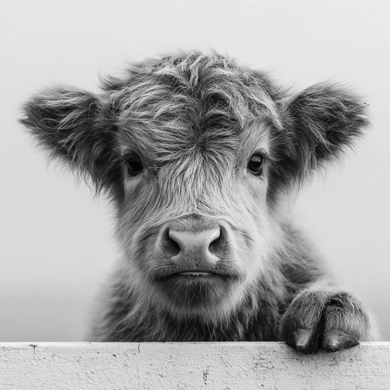 «Curious Calf Portrait», art mural sur toile tendue, L 20 po x H 20 po x P 1,5 po