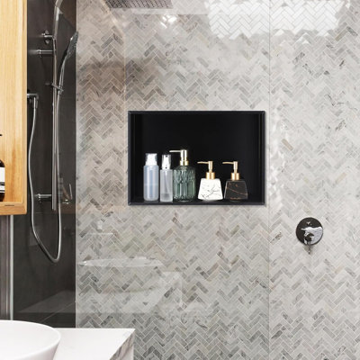 Recessed Shower Niche Wall Insert Storage Shelf For Bathroom Organization Easy Installation No Tiling Required