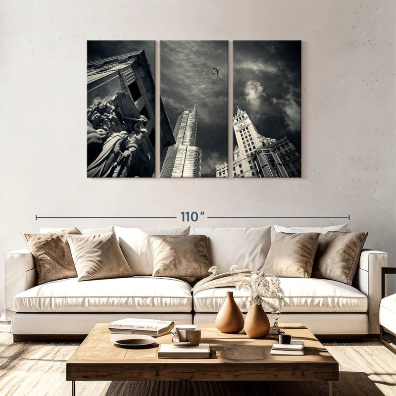 Sireci Plane Over Chicago, 48" H x 74" W