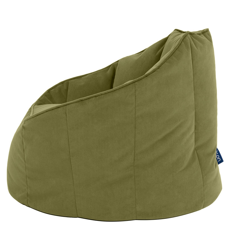 icon Milano Velvet Bean Bag Chair, Olive