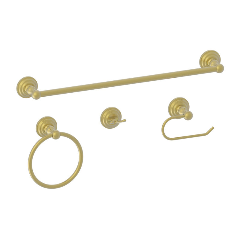4 - Piece Bathroom Hardware Set, Matte Gold