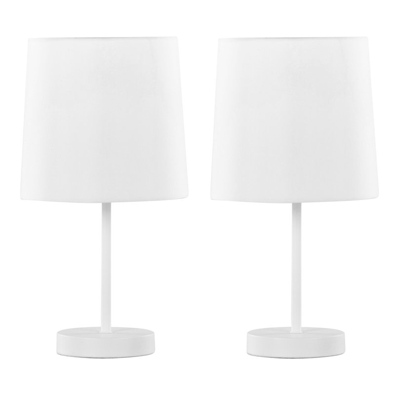 Ensemble de 2 lampes d'appoint en métal 16 po Cooper, White
