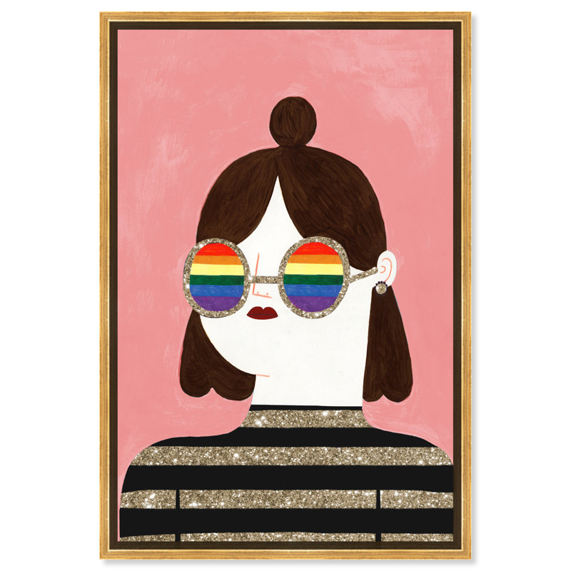 «View in Color Rainbow», reproduction d'impression sur toile, H 30 po x l 20 po x P 1,5 po, Toile encadrée d'or