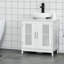Armoire moderne sous le lavabo avec 2 portes, armoire de salle de bain piédestal sous le lavabo, meuble-lavabo avec tablettes réglables