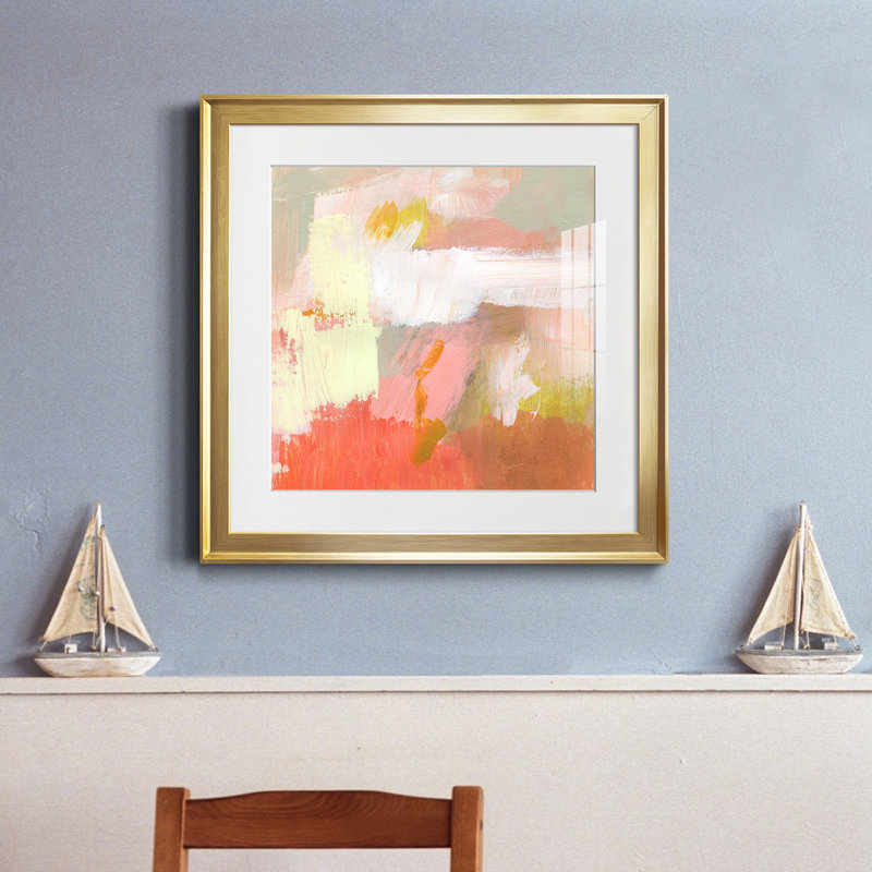 Jaune et rosé II - reproduction encadrée de qualité supérieure - prête à être accrochée, H 26,5 po x l 26,5 po x P 1,5 po