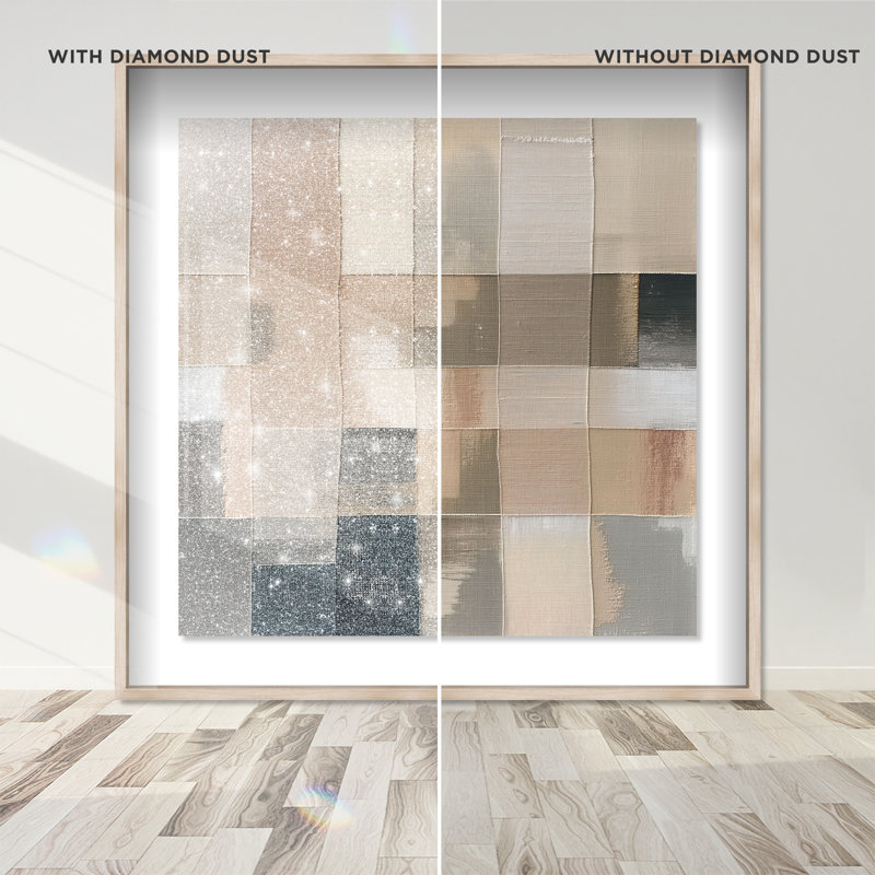 Boxed in Ebony I Shadowbox Abstract Print by Oliver Gal, Black Frame, 12 x 12, 21.5"H x 21.5"W, Natural Oak Frame