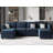 Modular Sectional Sofa U Shaped Velvet Couch with Reversible Chaise Oversized Couch with Ottoman Blue