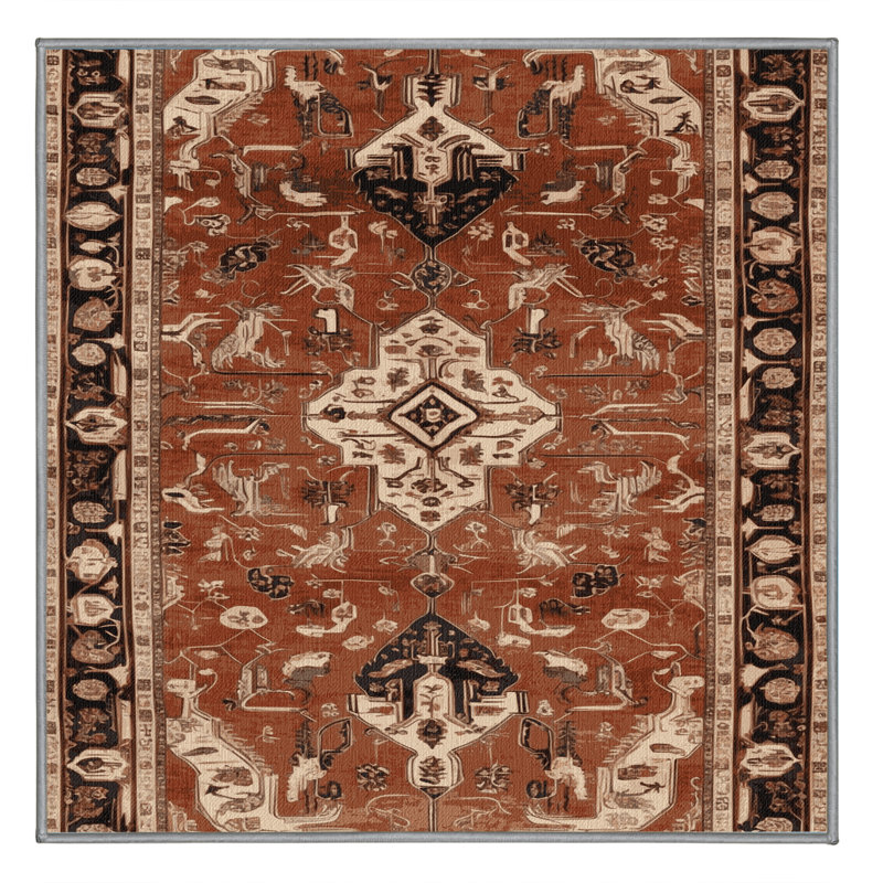 Tapis brun lavable à la machine, Carré 4 pi