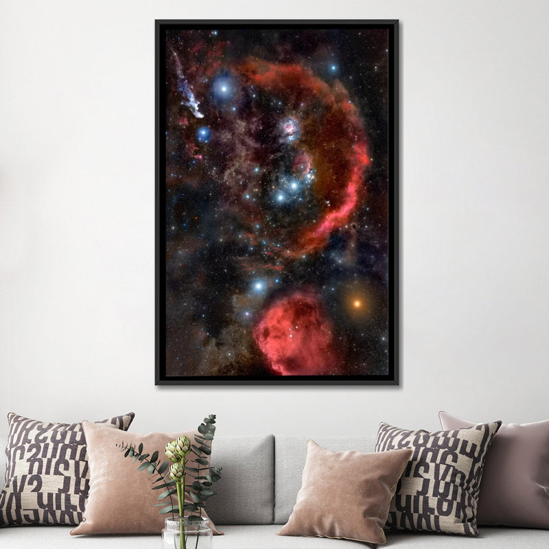 Lenworth «Astronomie et espace», reproduction sur toile tendue, H 26 po x l 18 po x P 1,5 po, Toile avec cadre noir