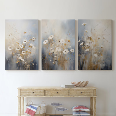 Floral Study  Series  CXX  -Premium Gallery Wrapped Canvas Set -Ready to Hang