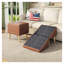 Rampe d'accès 3 en 1 pour animaux de compagnie avec pouf de rangement dissimulé, escalier antidérapant pour chiens âgés, repose-pieds marron moderne pouvant supporter jusqu'à 120 kg