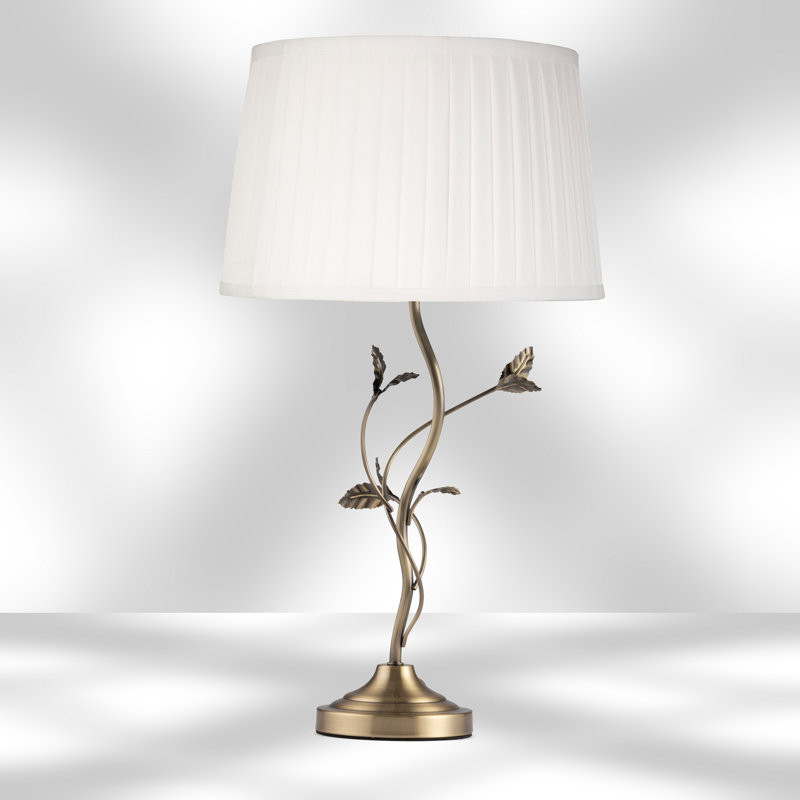 Antique Metal Leaf 59cm Table Lamp, Ivory;Cream