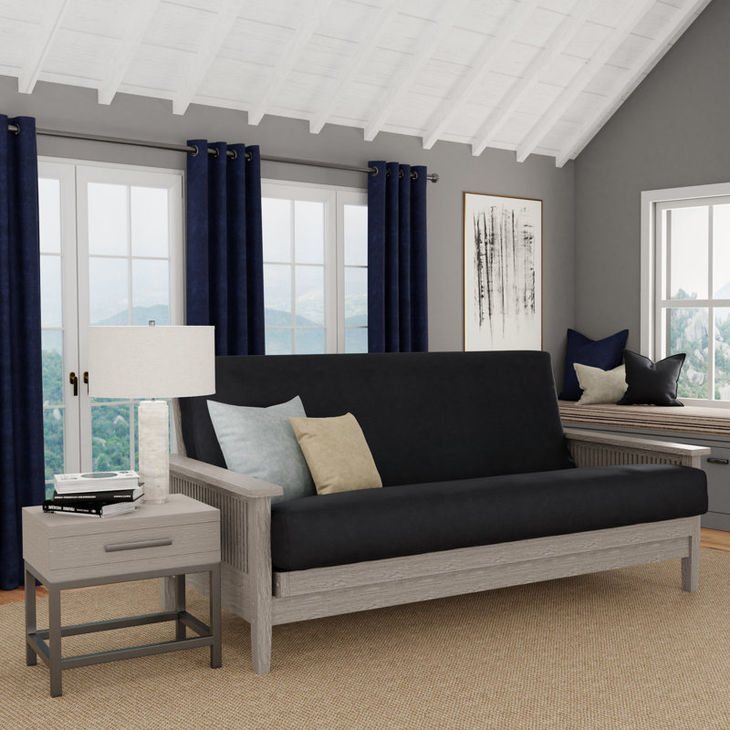 Housse pour futon à coussins carrés Leupp, Grand, Nuit