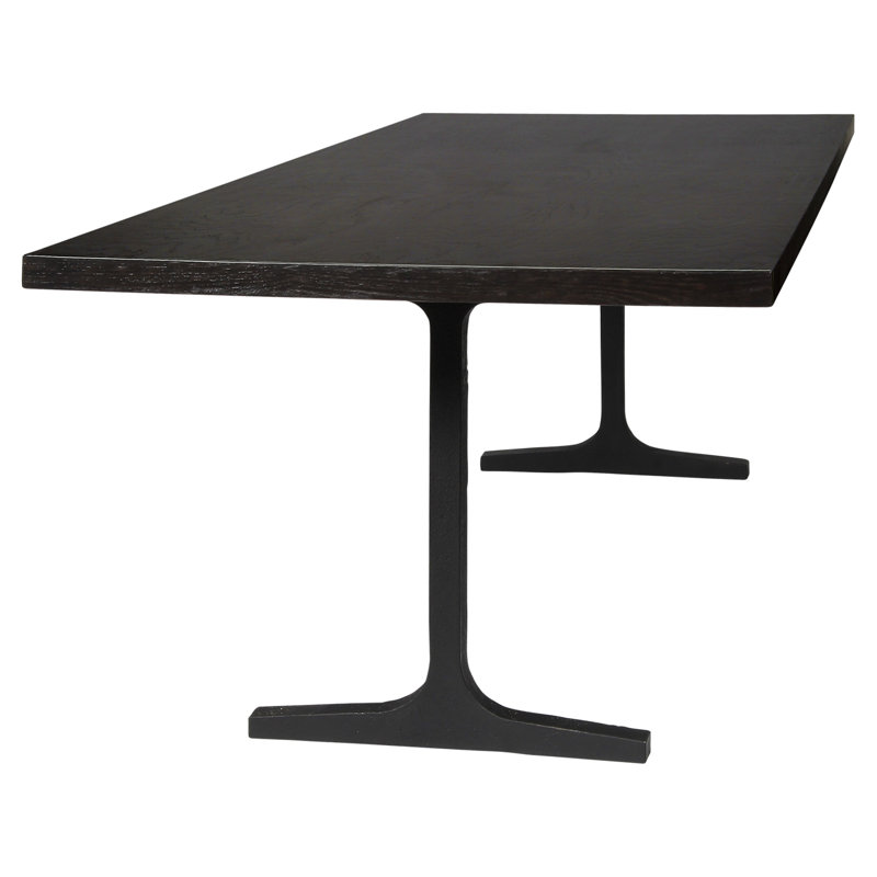 Los Angeles Double Pedestal Dining Table, Dark Stained, 30.5" H x 96" L x 40" W, Dark Stained