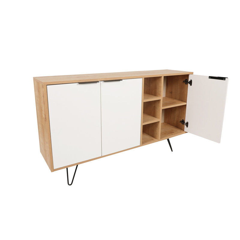 Decortie 83cm Sideboard, Oak/White