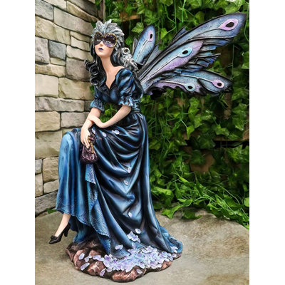 Statue de fée moirée avec un hibou Icare