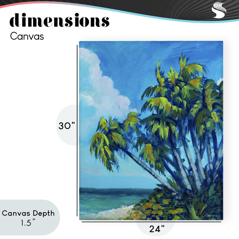 Cerulean Sky & Palms Canvas, conception par Dan Meneely, H 30 po x l 24 po