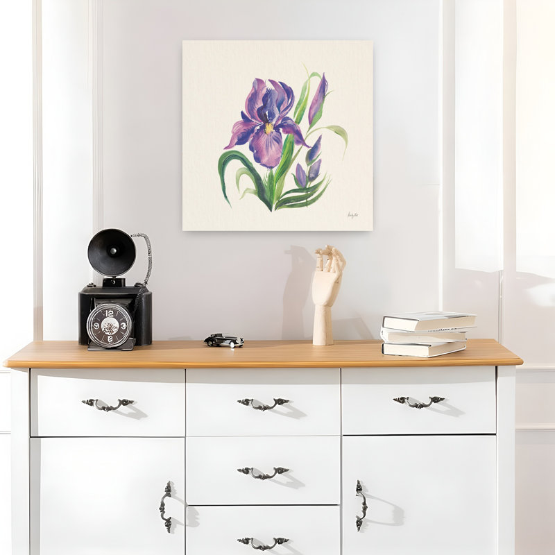 Easter Bloom II Contemporary Iris Flower Spring Art, 18" H x 18" W