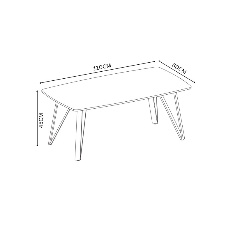 Chrisse Four Leg Coffee Table