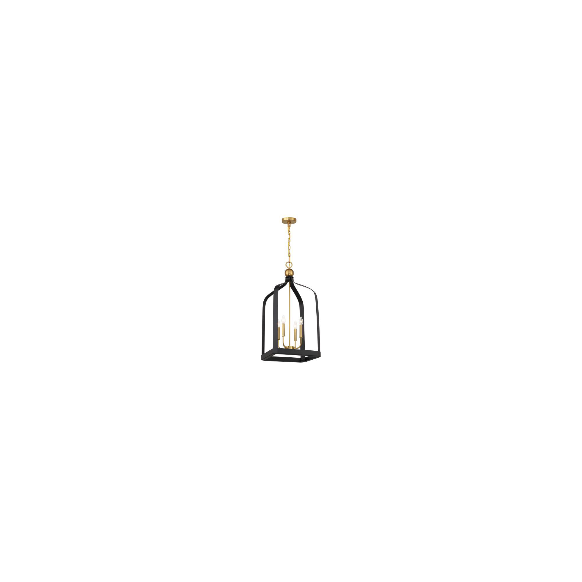 Kenmore Chandelier, Black, 32" H x 15" W x 15" D, 4 Lights