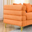 Canapé modulaire 3 places en tissu orange, 81 pouces pour le bureau, design moderne épuré et pieds à structure douce