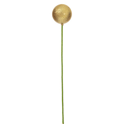 The Holiday Aisle® 3" x 18" Glitter Ball Ornament Stick 12/Bag. 3 inch ornament on an 18 inch stick.