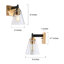 Éclairage pour meuble-lavabo à 1 lumière noir et doré avec abat-jour en verre transparent Vallette, à intensité variable