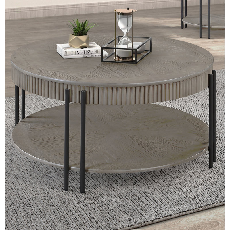 Table basse contemporaine 1Pc avec tablette de rangement