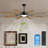 Modern 8-Blade Ceiling Fan With Light And Remote, Reversible DC Motor, Black And Walnut Finish