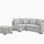 Canapé-lit de 82,6 po en forme de L avec deux ports USB, deux prises de courant et un tabouret de rangement amovible, gris-897516911