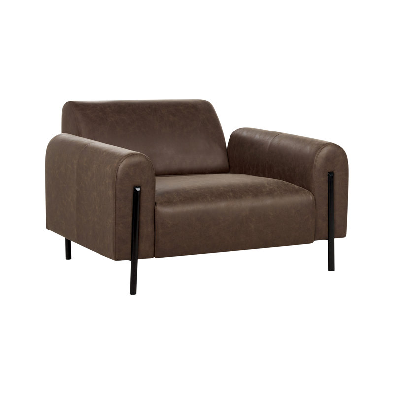 Darletta Upholstered Armchair, Dark Brown Fabric