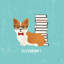 «Good Dogs Corgi Teal» par Moira Hershey, peinture sur toile tendue-1382084048-1382084058-1396994064