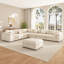 Canapé modulaire en chenille 7 pièces avec assise profonde et repose-pieds amovible 7 pièces-582841749