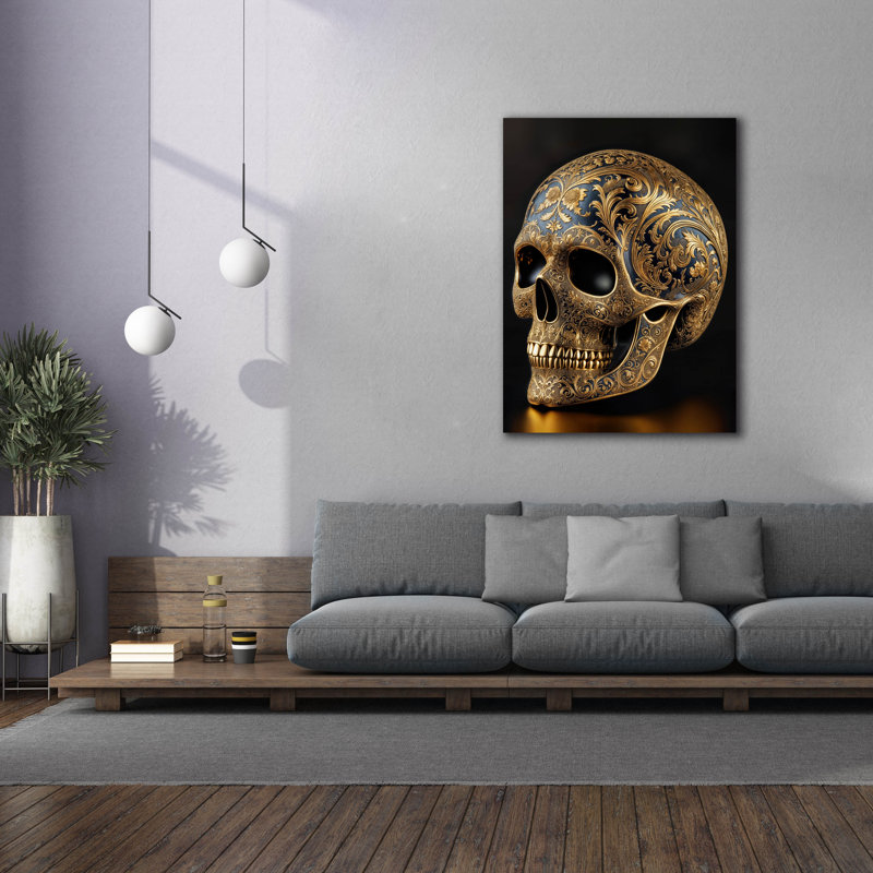 Toile épique «Golden Skull» par Rey Klimt