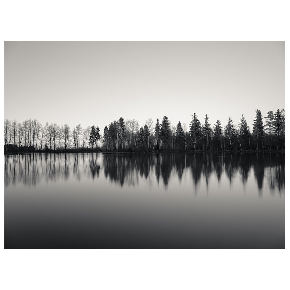 Leinwandbild Bäume auf dem Wasser gespiegelt