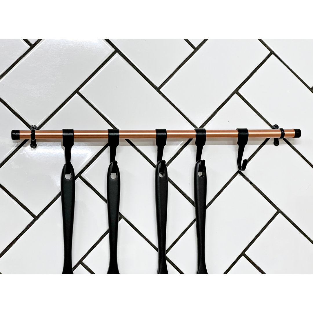 Copper & Black Wall Mounted Pot Rack