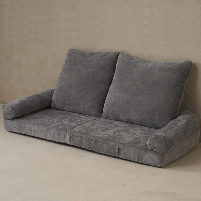 Convertible Fold-Out Single Sofa Bed,Gray,Right, The Right Part Of The Complete Product., Gray